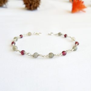 Pulsera de plata y piedra natural - Casa Mannaz Tienda esotérica Chile