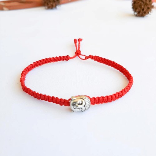 Pulsera Macramé roja con Dije Buda - Imagen 2