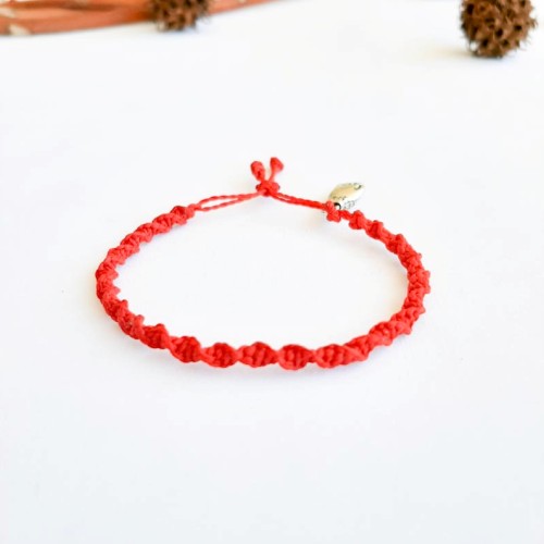 Pulsera Macramé Roja con Dije Buda Mano de Fátima - Imagen 3
