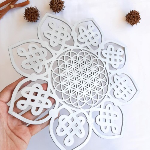 Mandala Flor de la Vida Plateado - Imagen 2