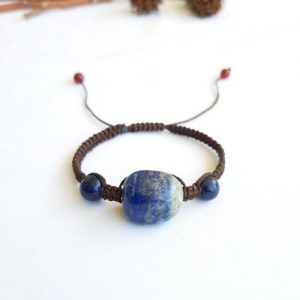 Pulsera de Lapislázuli en Macramé - Tienda esotérica en Chile