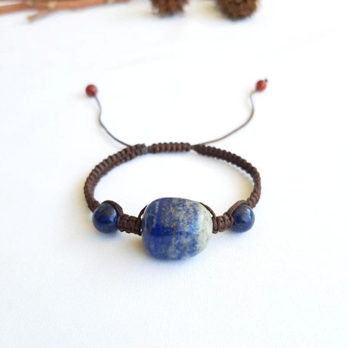 Pulsera de Lapislázuli en Macramé - Tienda esotérica en Chile