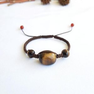 Pulsera de Ojo de Tigre en Macramé - Tienda esotérica en Chile