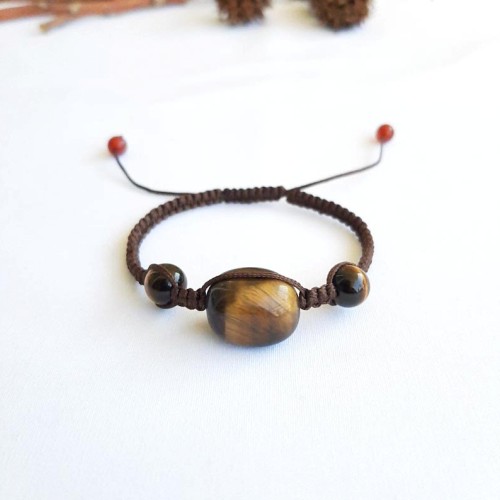 Pulsera de Ojo de Tigre en Macramé - Tienda esotérica en Chile