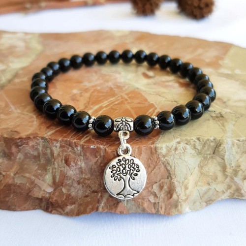 Pulsera de Ónix con Árbol de la Vida - Tienda esotérica en Chile