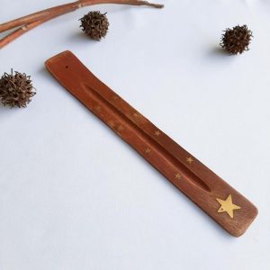 Porta Incienso de madera Estrella - Casa Mannaz Tienda esotérica Chile