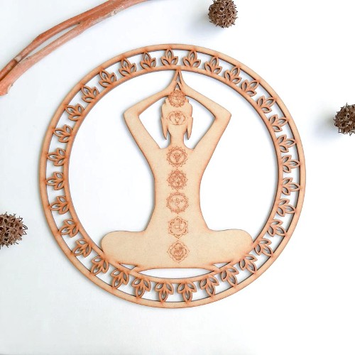 Mandala Buda 7 Chakras en Flores - Casa Mannaz Tienda esotérica Chile